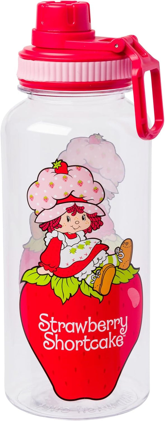 Strawberry Shortcake Strawberry Sitting 32oz Twist Spout Plastic Bottle and Sticker Set