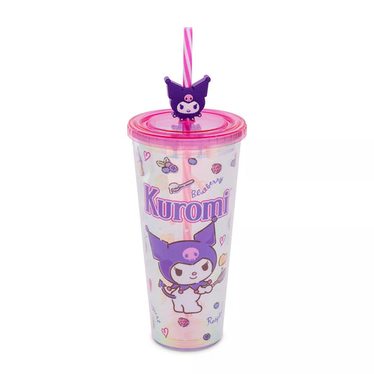 Sanrio Kuromi Iridescent 24-Ounce Carnival Cup With Lid and Straw Topper